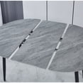 thumbnail image 6 of Tcbosik 39.3"-70.8" Expandable Dining Table for 6-8 Person, Oval Kitchen Table with Metal Legs, Space Saving, Gray & Black, 6 of 7