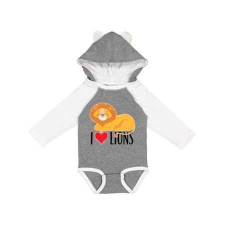 

Inktastic I Love Lions Gift Baby Boy or Baby Girl Long Sleeve Bodysuit