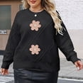 thumbnail image 6 of Plus Size Pullover Sweater Womens Fall Floral Sweaters Long Sleeve Casual Tops Trendy Winter Clothes Pink, L, 6 of 6