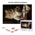thumbnail image 6 of 1000 PCS 1000 Piece Funny Puzzle The Cat At The Dining Table,Creative Activity Hobbies For Adults,Animal Enthusiasts' Charming Artworks,Vintage Art Animal Wooden Jigsaw Puzzles As Home Decor, 6 of 6