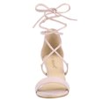 thumbnail image 2 of BLISSFUL STEP Women's Open Toe Kitten Heel Lace Up Sandals, 2 of 7