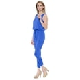 thumbnail image 2 of Fashion Secrets V Cut Back ,Round Neck Women Jumpsuit Romper Overalls (Medium, Blue), 2 of 3
