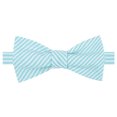 thumbnail image 2 of Jacob Alexander Men's Seersucker Striped Pattern Traditional Freestyle Self-Tie Bow Tie - Turquoise, 2 of 4