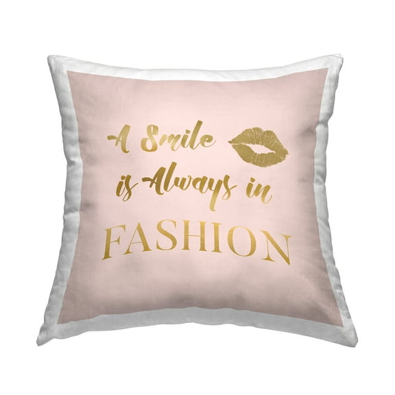 Stupell Industries Smile Always in Fashion Decorative Printed Throw Pillow Design by Carol Robinson.