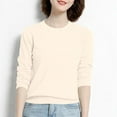 thumbnail image 4 of Diufon Womens Long Sleeve Tunics Fall Casual Solid Color Blouses Round Neck Comfortable Tops, 4 of 5
