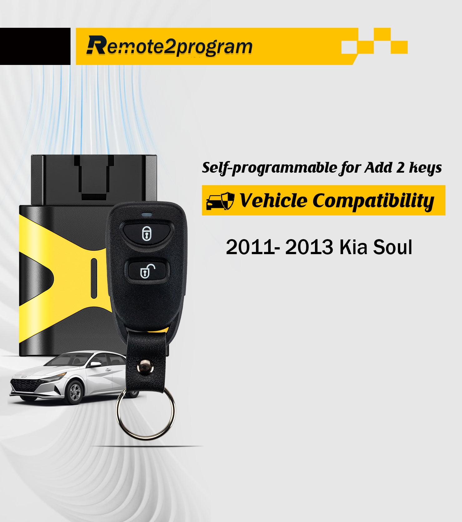 Car Key DIY Porgrammer OBD Tool for No Working Remote Replacement for 2011-2013 Kia Soul with FCC: NYOSEKS-AM08TX