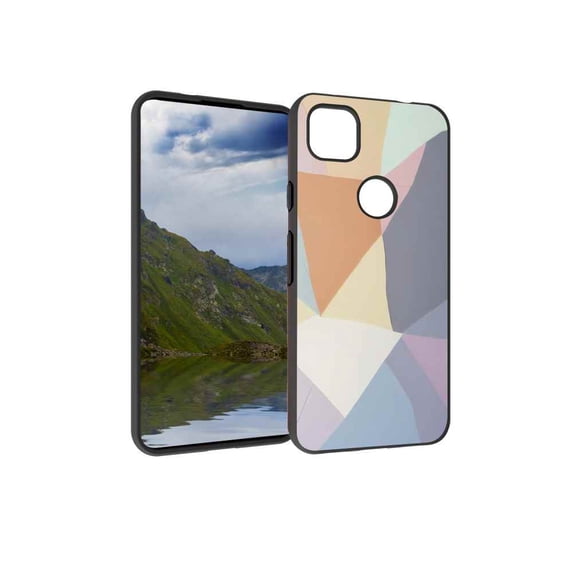 Cute-Geometry Phone Case, Degined for Google Pixel 4A 4G Case Men Women, Flexible Silicone Shockproof Case for Google Pixel 4A 4G