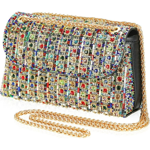 Rhinestone Clutch Purse Sparkling Silver Crystal Diamond Evening Bag