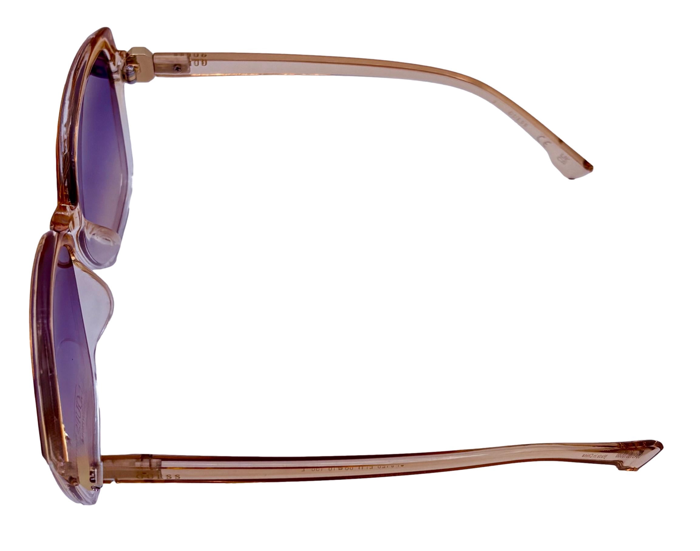 Guess Sunglass Womens Crystal Beige Oversized Square Plastic, GF0425 27W