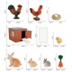 thumbnail image 2 of Modelo de juguete de simulación de escena de rancho de granja para niños, traje de tamaño pequeño, conejo, gallo, gallina con cerca, gallinero, 2 of 5