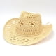 thumbnail image 5 of Sombrero de vaquero hueco de primavera y verano, sombrero de paja tejido a mano, transpirable, fresco, estilo americano, sombrero de jazz deformado, 5 of 5