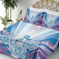 thumbnail image 3 of Ambesonne Bridal Fitted & Top Sheet Set with Shams, Valentines Roses Heart, Blue Purple Pink, 3 of 5