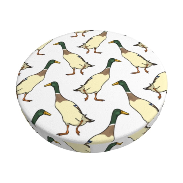 Easygdp Mallard Ducks Print Easy To Install Bar Stool Covers&Stool Covers Round&Elastic Stool Cover, Barstool Covers,Washable&Bottom With Elastic Edge-12 inch