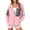 Pink, variant on HomeDM Sweatshirt for Women Long Sleeve Full-Zip Hooded with Pocket Color Block Casual Outerwear