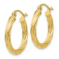 thumbnail image 2 of 14K Yellow Gold Earring Hoop Women'S 14 mm 3.25 Polished 2.75Mm Twisted Earrings, 2 of 4