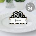 thumbnail image 2 of Big Dot of Happiness Adult 80th Birthday - Gold - Birthday Party Tent Buffet Card - Table Setting Name Place Cards - Set of 24, 2 of 8