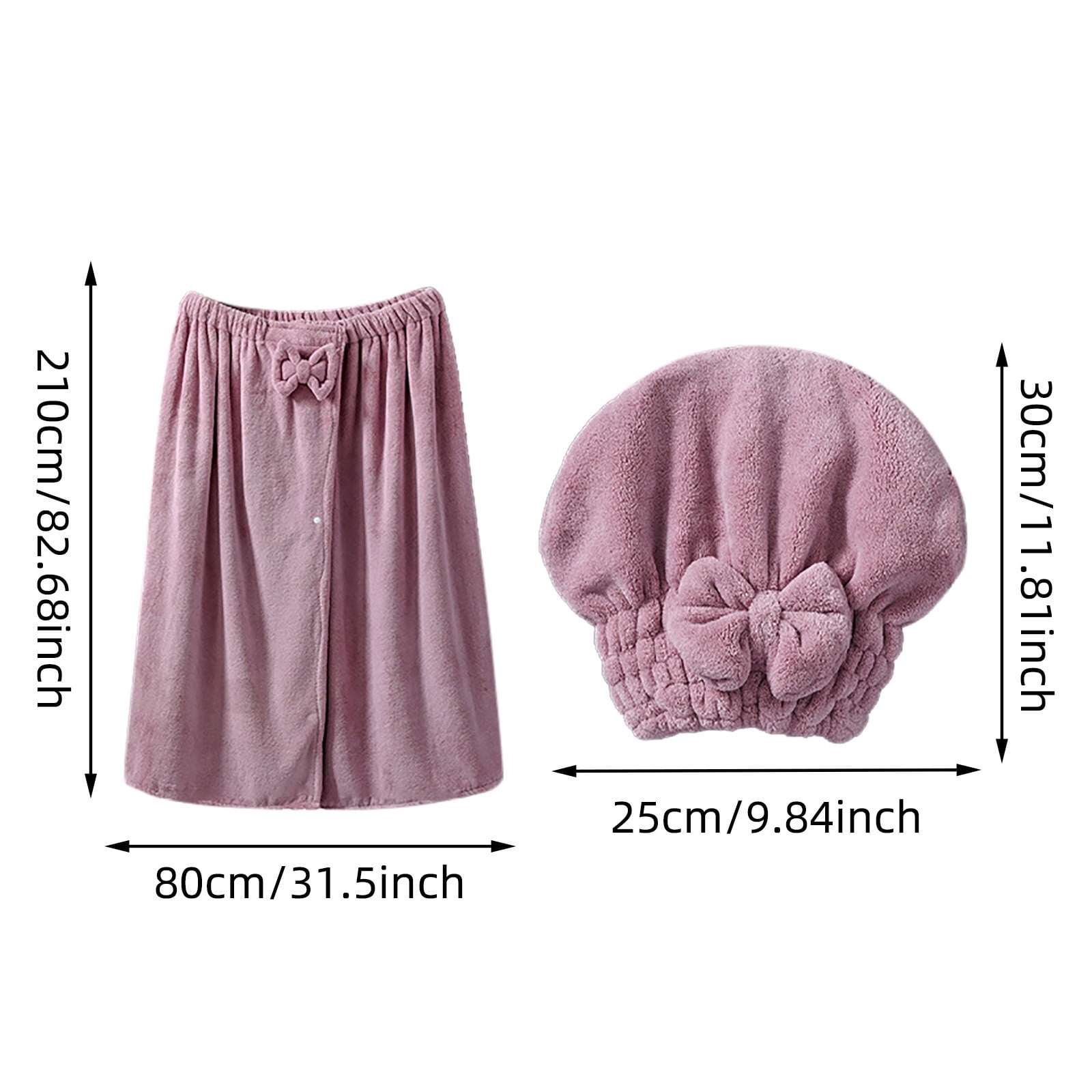 Plus Size Adjustable Oversized Wrap Bathrobe Set for Women with Hair Towel and Wearable Dress for Post-Bath Comfort