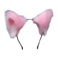 thumbnail image 1 of 3 piezas Diadema con orejas de gato para cosplay, diadema mullida para niña y mujer, bonita diadema con orejas de gato para fiesta, pelo largo, 1 of 5