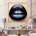 thumbnail image 2 of Designart 'Girl Lips With Black and Blue Lipstick' Modern Framed Canvas Wall Art Print, 2 of 5