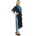 thumbnail image 2 of Bimba Women's Rayon Blue Kurti Asymmetrical Hem Designer Kurta With Scarf - 12, 2 of 8