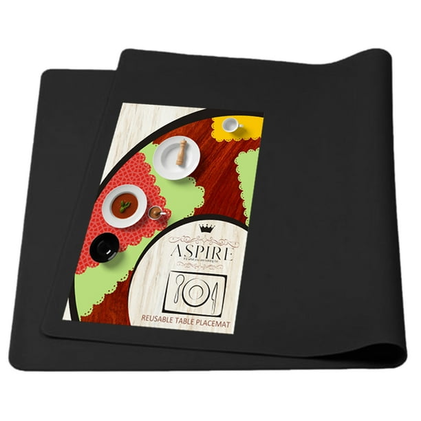 Aspire ExtraLarge Thicken Nonslip Waterproof Silicone Placemats Flexible Table Mat 1 Piece