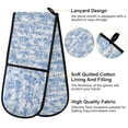 thumbnail image 4 of Dailycode Double Sided Oven Mitt with Loop Heat Resistant Kitchen Long Potholders 7" x 35" Blue White Stripes and Flowers, 4 of 6