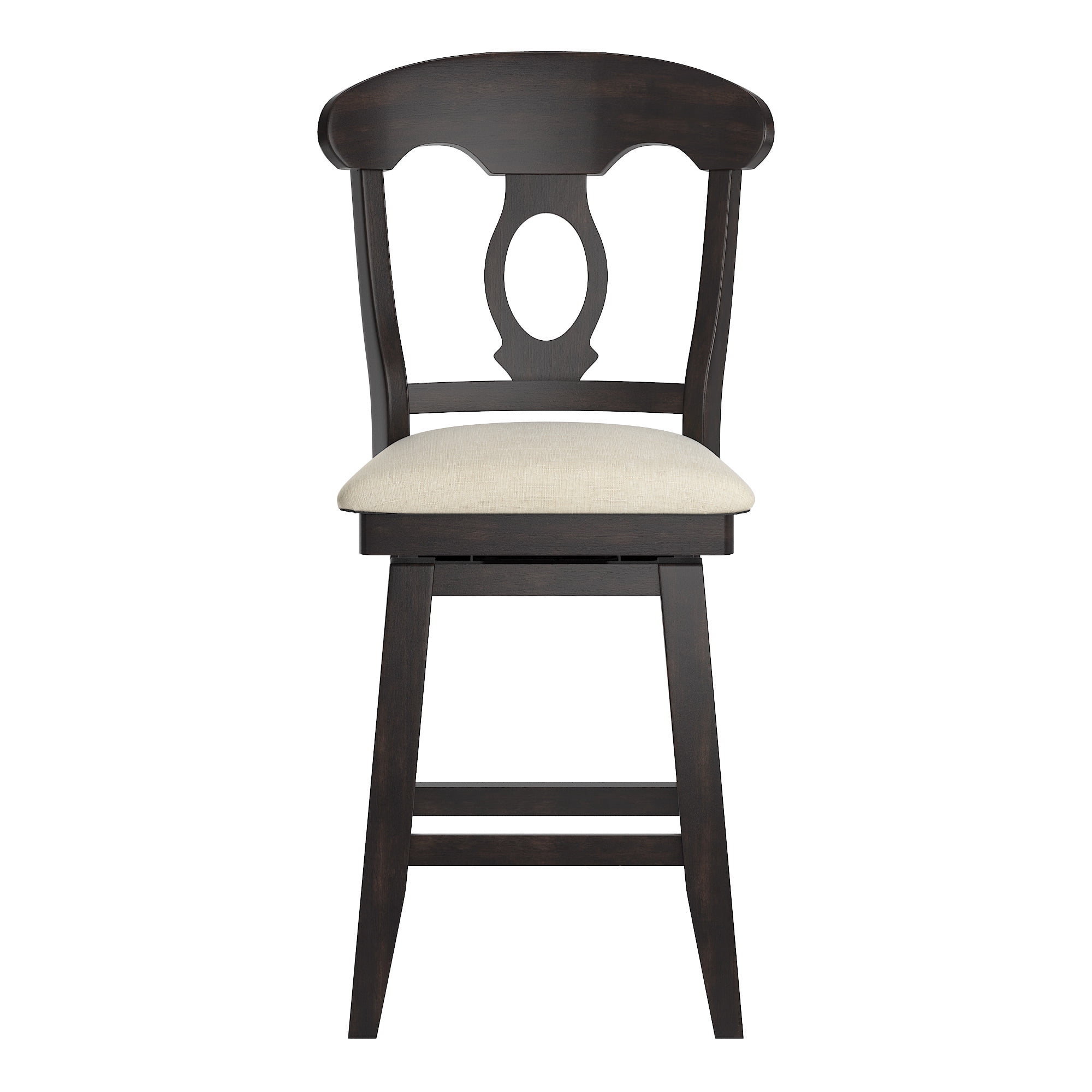 Weston Home Sheena Napoleon Back 24-inch Counter Height Wood Swivel Stool, Antique Black
