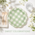 thumbnail image 5 of 175 Pcs Sage Green Gingham Party Supplies, Checkered Paper Plates, Cups, Cutlery, and Napkins Set for 25 Guests, Disposable Dinnerware for Wedding, Birthday, Picnic, 5 of 13