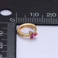 thumbnail image 2 of Halloween Festival Sale Offer Hoop Huggie Earrings 2CT Round Cut Red Ruby & Diamond 14K Yellow Gold Plated 925 Silver, 2 of 2