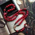 thumbnail image 2 of 10mm Acrylic Bead Rosary Necklace Vintage Weave Catholic Religious for Cross Jesus Pendant Necklaces for Men Women Jewelry Charm Gift, 2 of 6