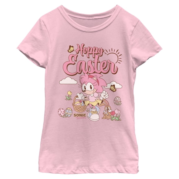 Girls Sonic the Hedgehog Happy Easter Amy Rose T Shirt