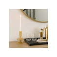 thumbnail image 2 of Decorative Glass Candle Holder for Taper Candles - Modern Candlestick Holder with Disc and Sphere Design for Table Decor - Pair with Gold Centerpieces for Tables and Living Room Display - 5", Gold, 2 of 10