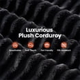 thumbnail image 6 of Ovios Corduroy L-Shaped Sectional Sofa with Chaise, No Assembly Required, Modular Comfy Couch, Black(Left Facing Chaise), 6 of 9