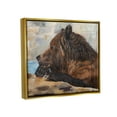 thumbnail image 3 of Stupell Brown Bear Wildlife Lake Animal Animals & Insects Painting Gold Floater Framed Art Print Wall Art, 3 of 9