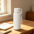thumbnail image 4 of Stainless Steel Insulated Cup Portable Direct Drink Travel Mug - Thermal Coffee Cup for Home Camping Car Office, White, JKODE, 4 of 6