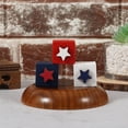 thumbnail image 6 of dajkiuy 3Pcs 4th of July Wooden Star Signs Decorations, Patriotic Memorial Day Tiered Tray Decor, Red White and Blue Decoration for Home Office Table Shelf, 6 of 7