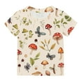 thumbnail image 3 of Spazoro Toddler Girls T-shirts, Summer Printed Crewneck Casual Short Sleeve Tops Tee Khaki Size 4 T, 3 of 7