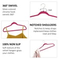 thumbnail image 6 of VECELO 100 Pack Velvet Non-Slip Heavy Duty Adult Hangers with 360° Swivel Hook, Ultra-Thin Space Saving Clothes Organizer for Coats Shirts Dresses Closet Storage-Red, 6 of 12