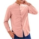 thumbnail image 2 of pstuiky camisas de manga larga para hombre, Camisa informal de manga larga con cuello alto y botones especiales de color sólido para hombre. camisetas de hombre l, 2 of 6