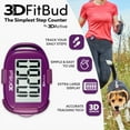 thumbnail image 3 of 3DFitBud Simple Step Counter Walking 3D Pedometer from 3DActive with Clip & Lanyard - A420S - Plum, 3 of 7