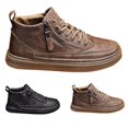 thumbnail image 4 of NOKIO Men's Fashion B𝗈𝗈𝑡𝑠 with Side Zipper , Comfy Outdoor D𝗋essy L𝗈afers Versatile So𝗅id Color Flat Shoes Casual Lightweight Non-S𝗅ip Elastie 𝖫a𝖼e Up Sneakers, 4 of 8