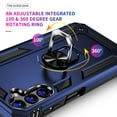 thumbnail image 6 of TJS for Samsung Galaxy A26 5G / A17 5G Phone Case, with Tempered Glass Screen Protector, Impact Resistant Metal Ring Magnetic Support Kickstand Drop Protector Cover for Galaxy A26 5G (Blue), 6 of 6