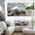 thumbnail image 1 of Exotic Tropical Beach under Blue Sky - Modern Seascape Canvas Artwork, 1 of 3