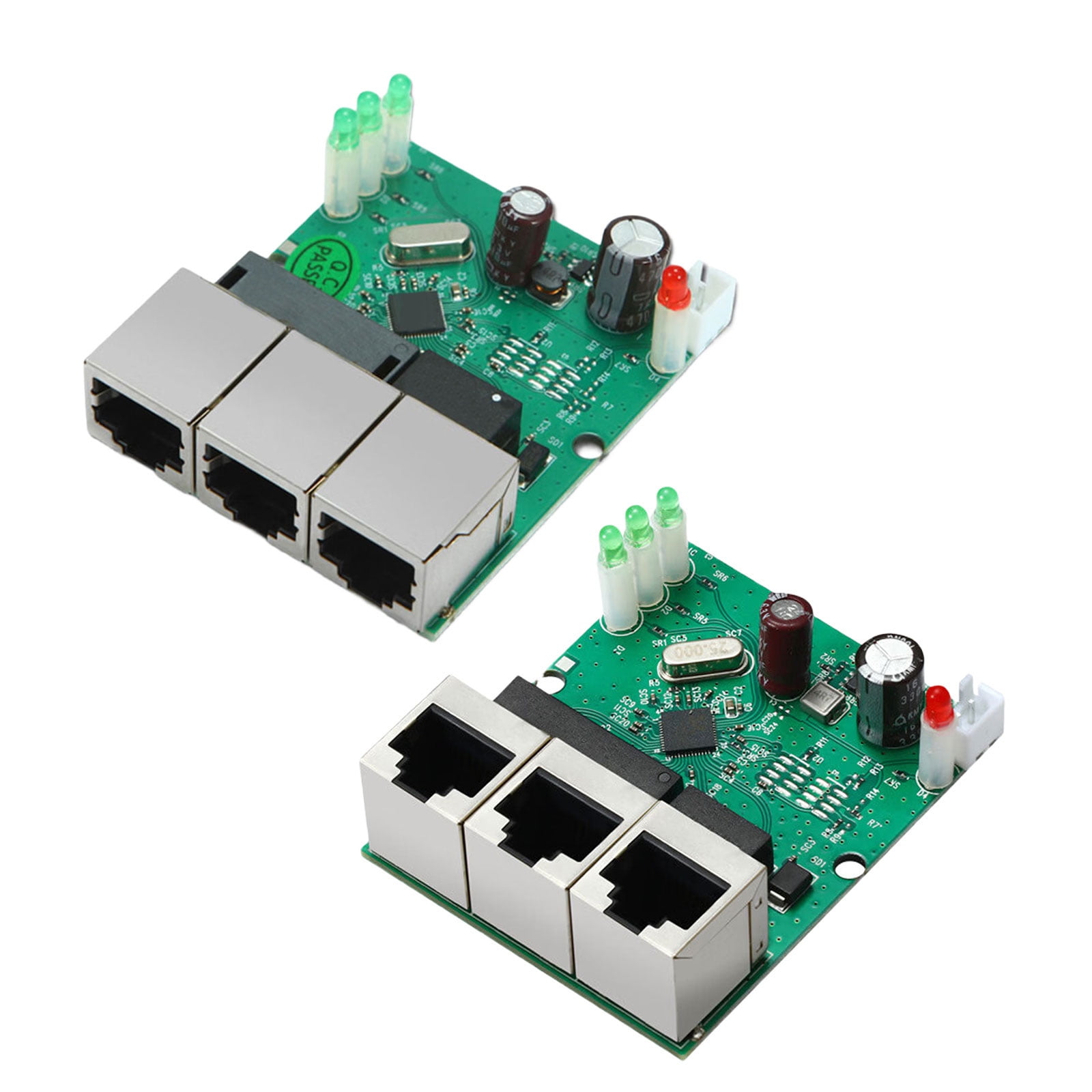 Compact 3Port Networking Switches 100Mbps Plug and Play with LED for Multiple Device Connectivity