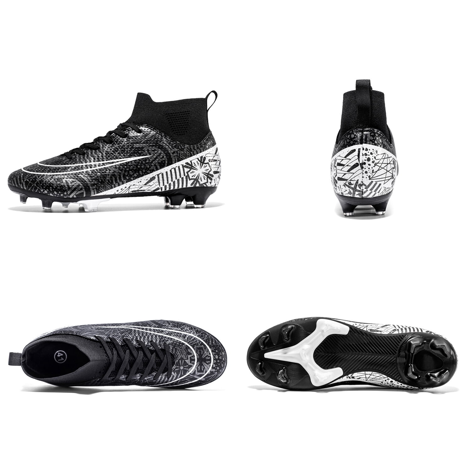 Men's Soccer Cleats Professional High-Top Football Shoes Outdoor Spikes Soccer Shoes