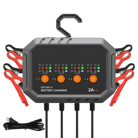 KFFKFF Intelligent Charging Unit, 8A, Compatible with LiFePO4 & Lead-Acid (AGM/Gel/SLA) Batteries, Auto Charger & Maintainer for Boats, Motorcycles, Lawn Mowers, Golf Carts