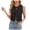 Black, variant on Women's Sexy Tie Front Denim Vest Sleeveless Crewneck Y2K Summer Jean Tank Crop Top (Light Blue, S)