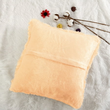 24 X24 Throw Pillow Case Faux Fur Fuzzy Cushion Cover Light