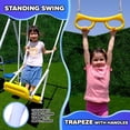 thumbnail image 6 of Sportspower Super 9 Metal Swing Set with Teeter-Totter, Glider, Roman Glider, Standing Swing, Trapeze, Blow-Molded Swing, 5 ft Slide, Anchor Kit, 6.1 ft Steel Frame, 6 of 10