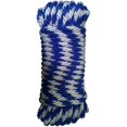 thumbnail image 1 of 3/8" x 50' White/Blue Diamond Braid Polypropylene Rope, 1 of 1
